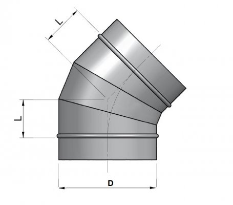 Kolano segmentowe Ksu bez uszczelki 45st. D-400 mm Iglotech WKS00004